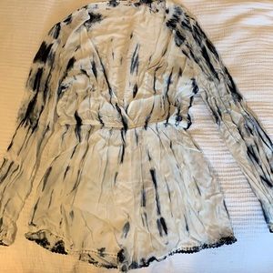 Tie dye romper long sleeve